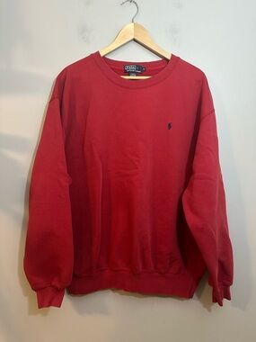 Vintage Polo Ralph Lauren Crewneck Sweatshirt Size X-Large Small Pony Red